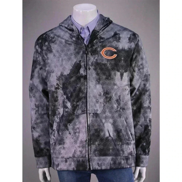 Reebok On-Field Gray Chicago Bears Full Zip Front Hooded Jacket M - Picture 2 of 13